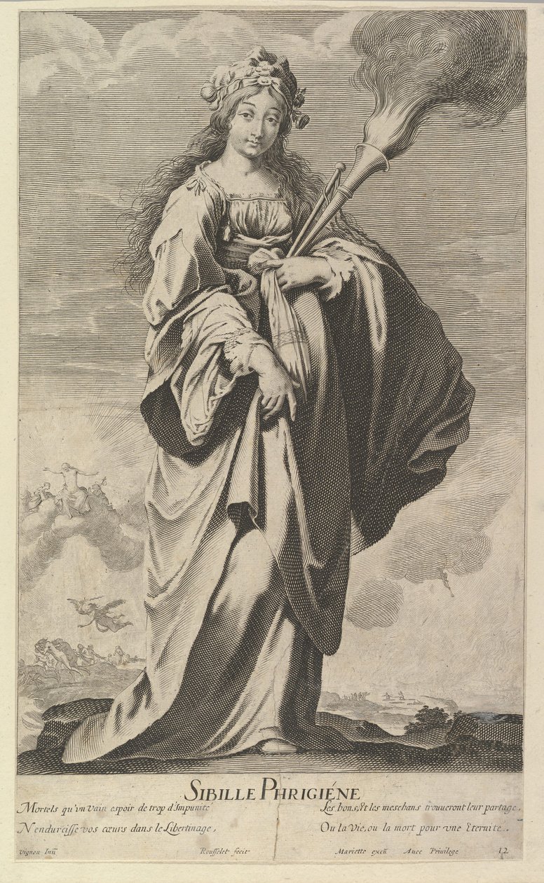 Frygisk sibylle, ca. 1635. Skaber: Gilles Rousselet, Abraham Bosse. af Gilles Rousselet and Abraham Bosse