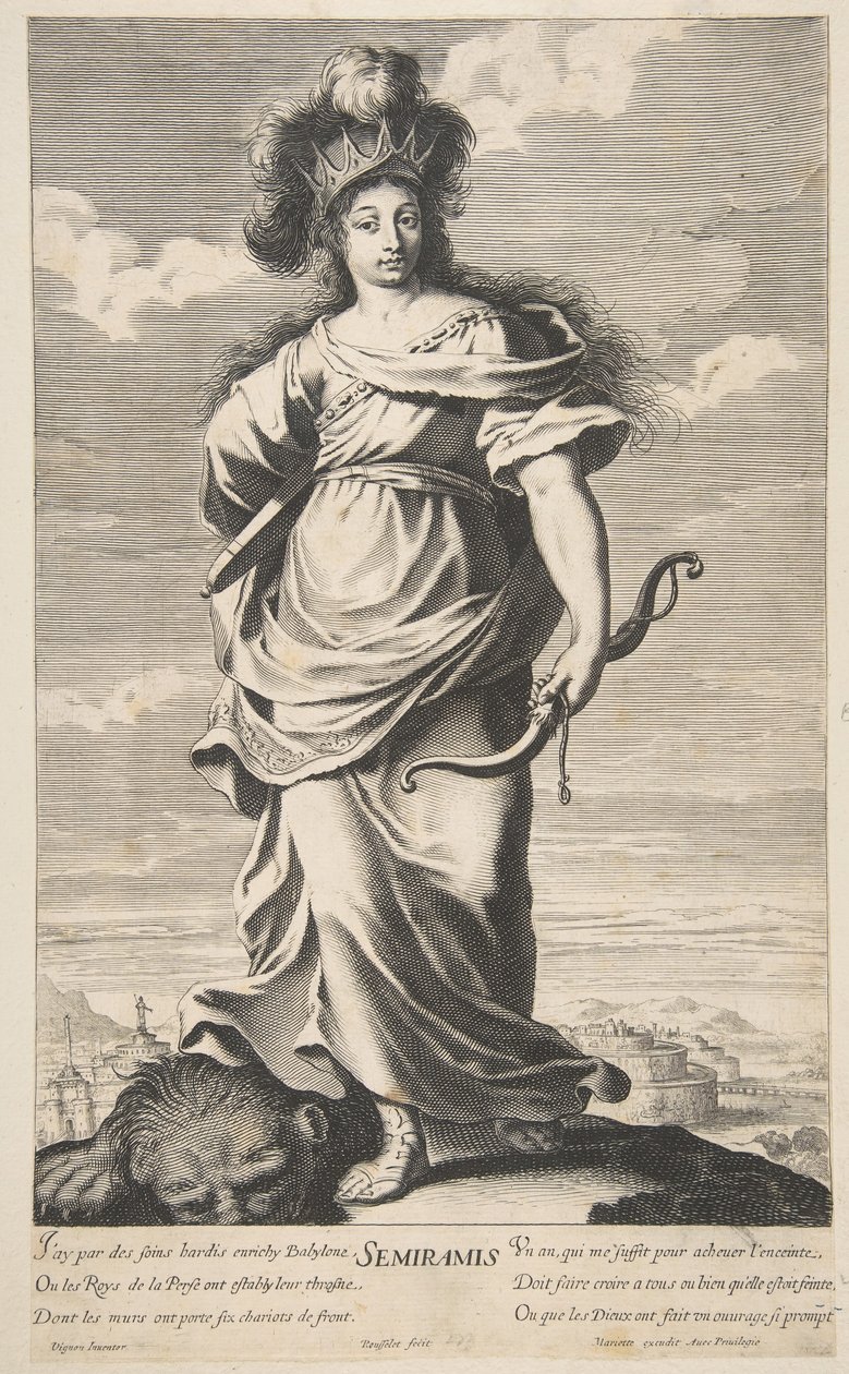 Semiramis, ca. 1639-40. Skaber: Gilles Rousselet, Abraham Bosse. af Gilles Rousselet and Abraham Bosse