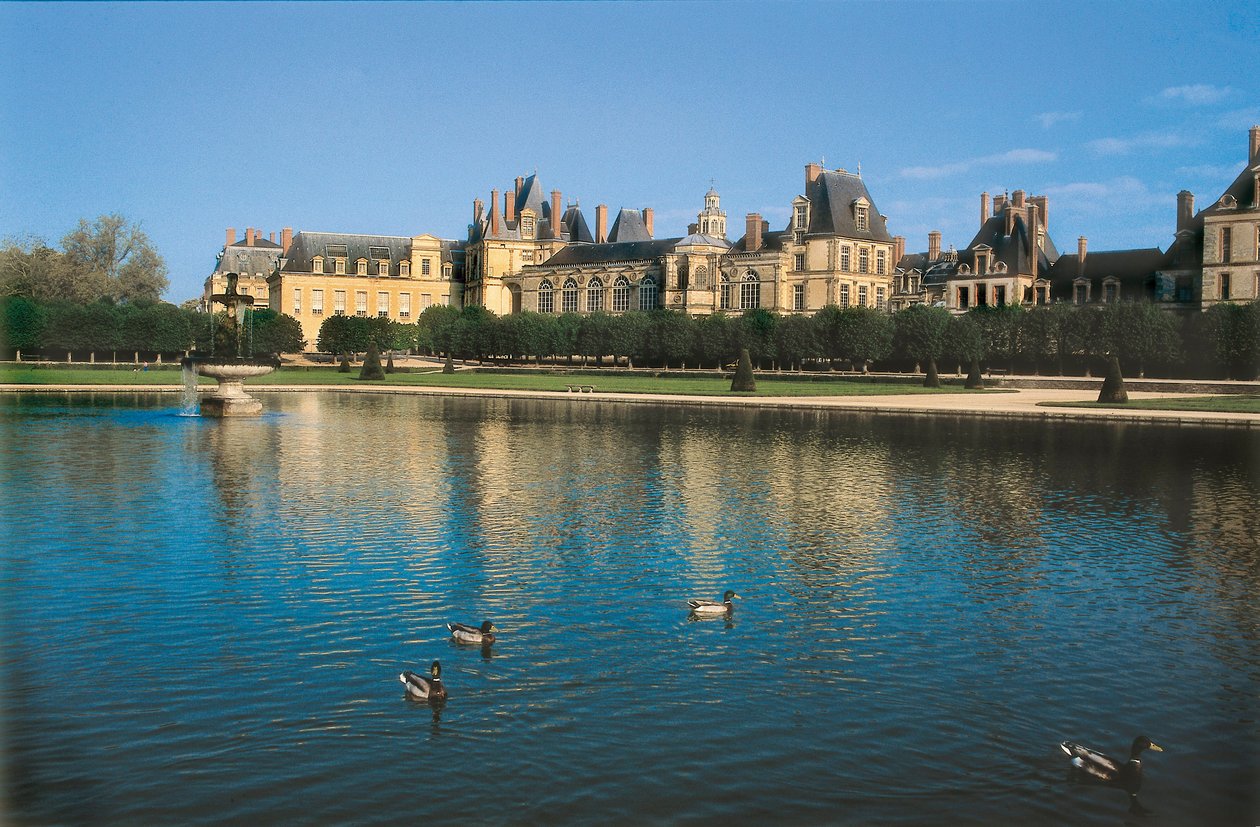 Slottet Fontainebleau i Seine og Marne (Seine-et-Marne), Frankrig. Arkitektur af Gilles Le Breton (ca af Gilles and Delorme Philibert Le Breton