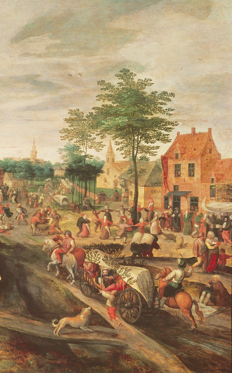 Flamsk kermesse olie på panel detalje af 242464 af Gillis Mostaert