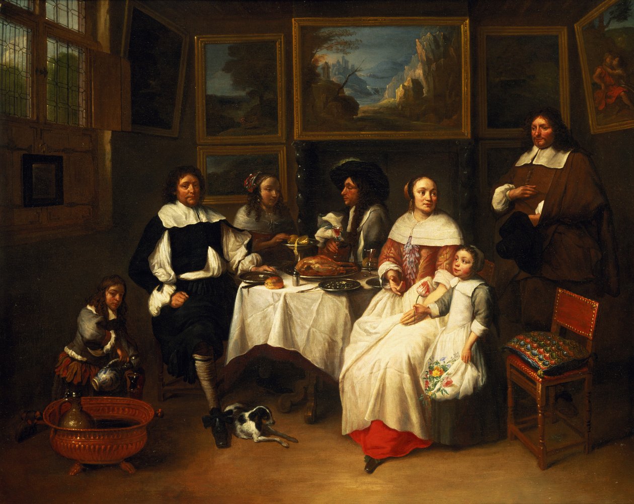 En flamsk familie til middag af Gillis van Tilborgh the younger