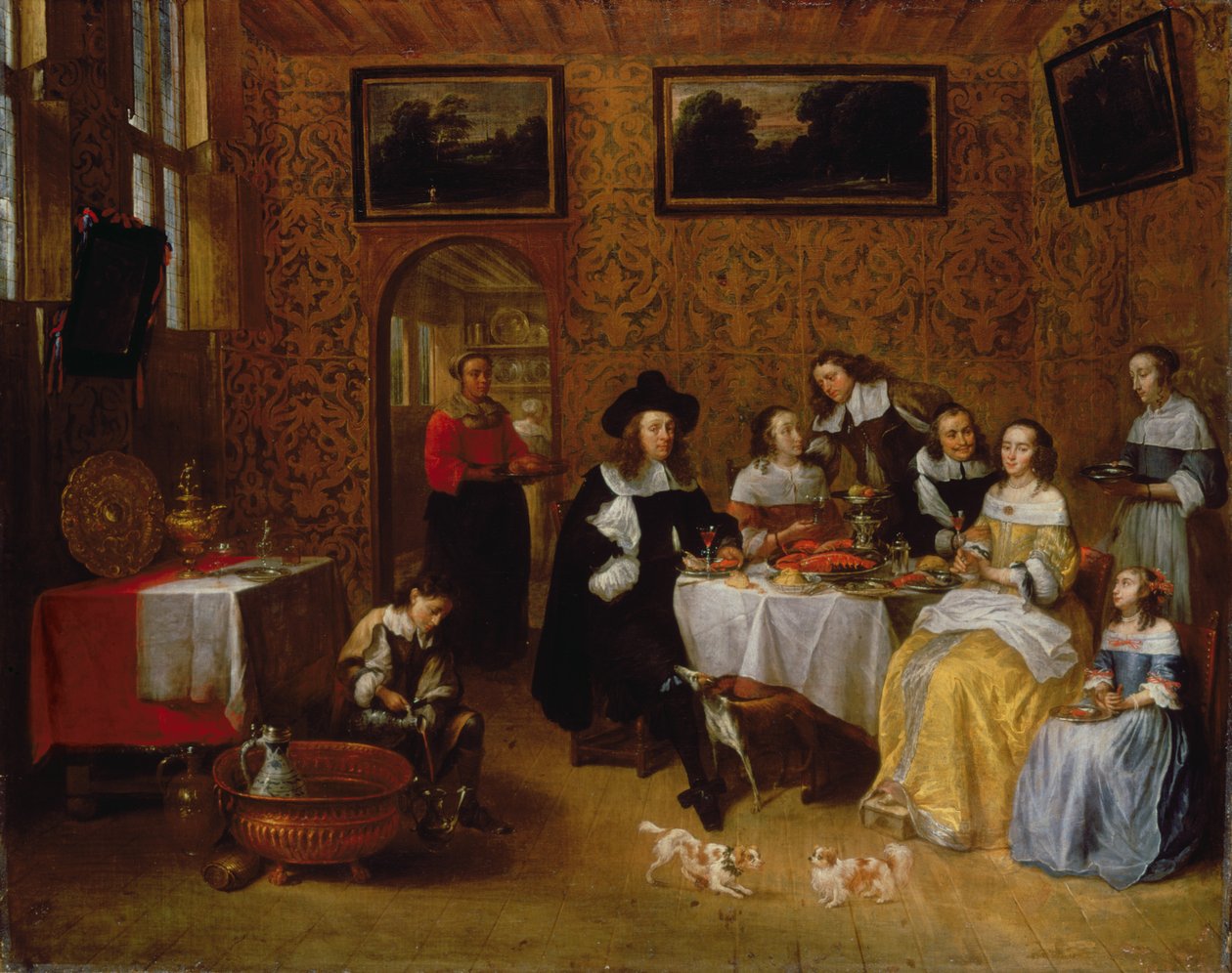En ædel familiemiddag af Gillis van Tilborgh the younger