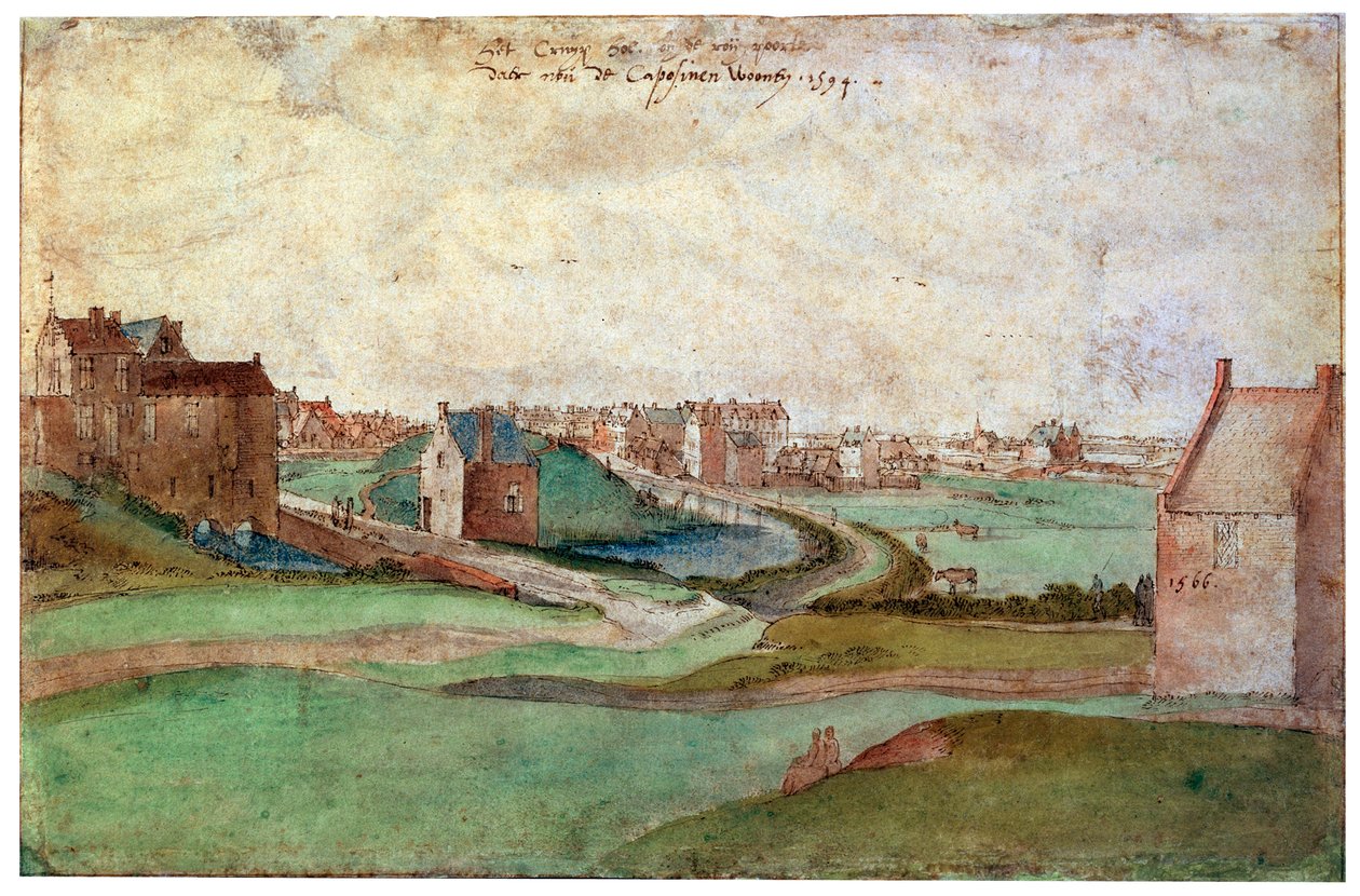 Landskab nær Antwerpen, 1566. af Gillis Mostaert