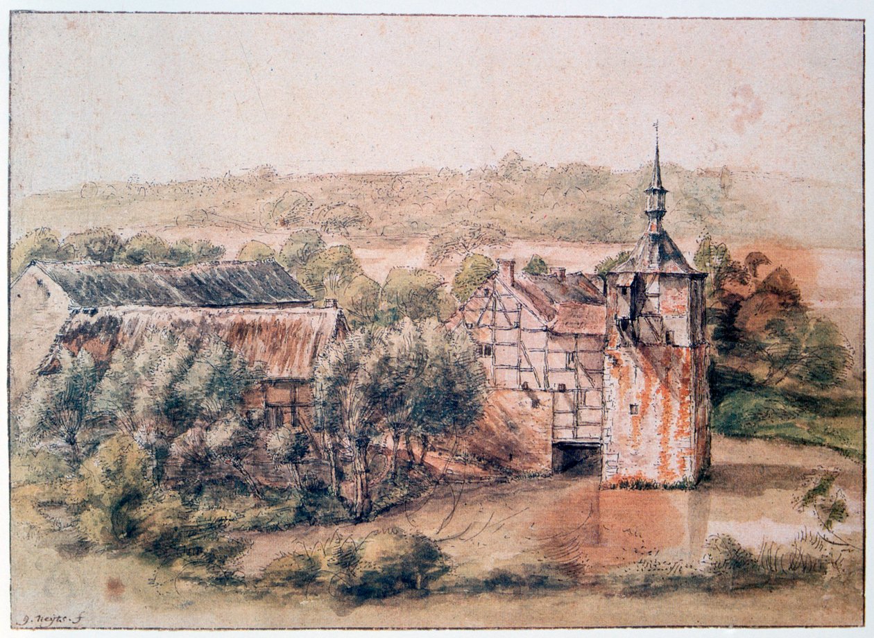 Landskab med huse, c1643-1687 af Gillis Neyts