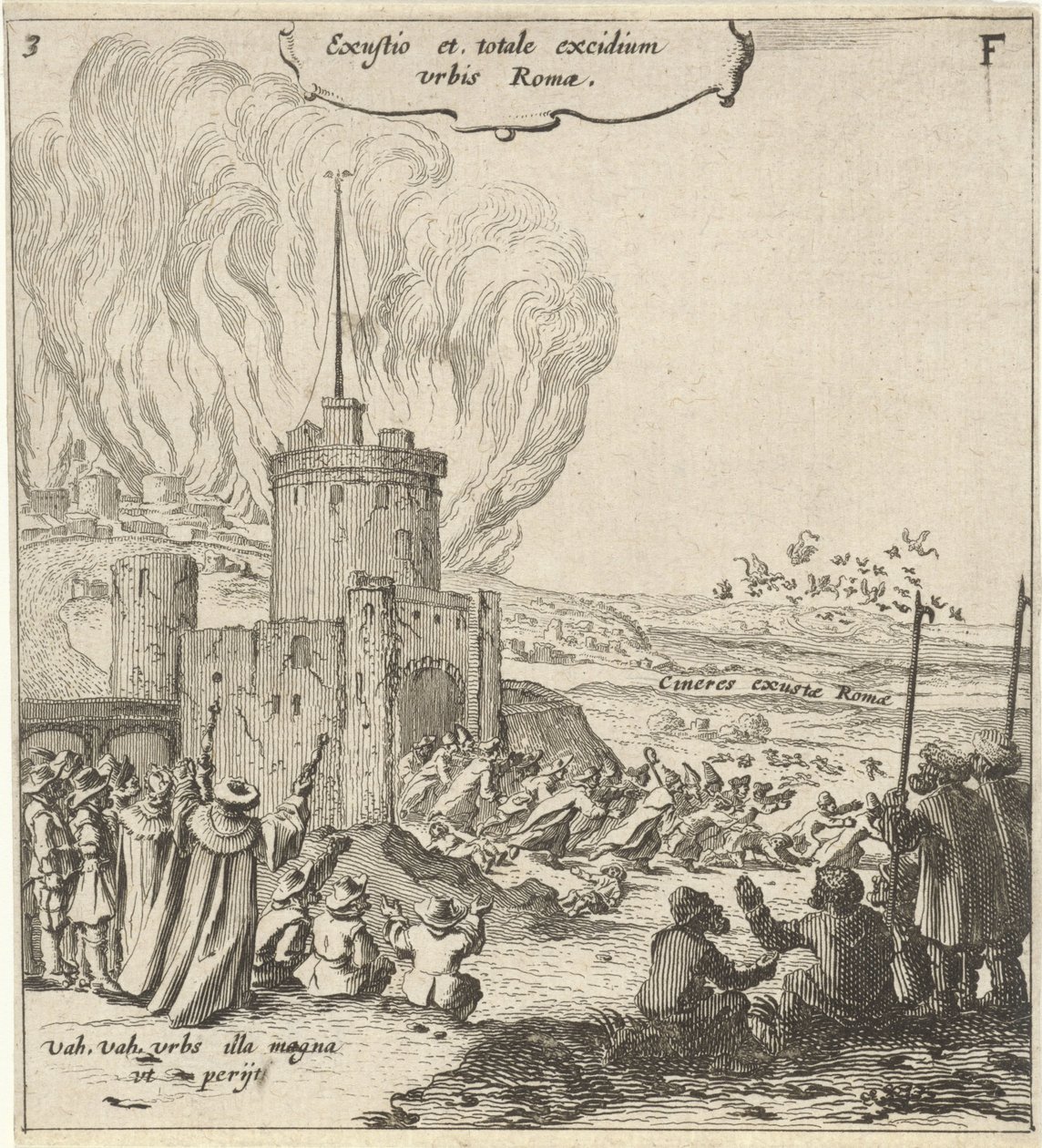 Brand i Rom Ekstroktion og i alt roma -romaer (titel på objekt) af Gillis van Scheyndel (I)
