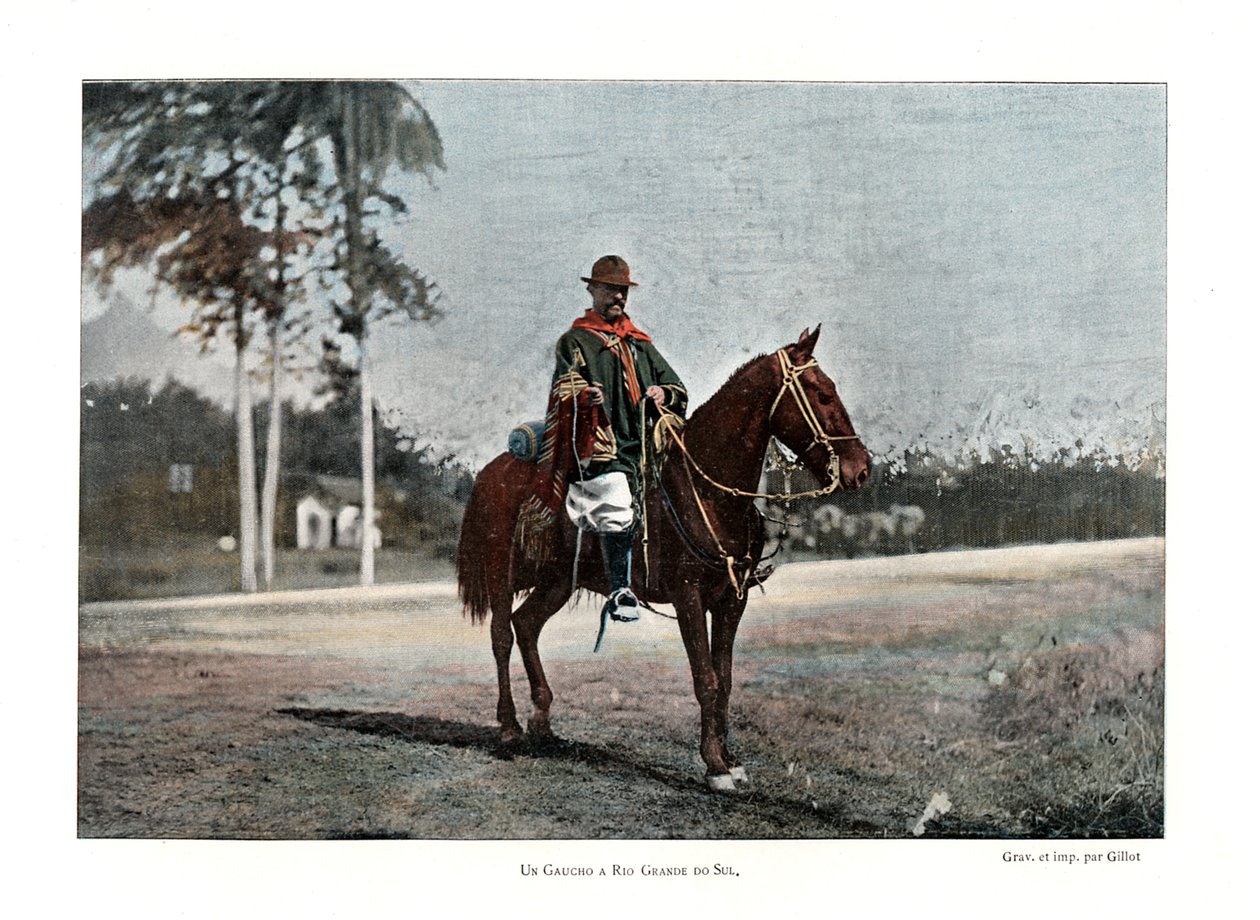 Kvæghyrde, Rio Grande do Sul, Brasilien, 1800-tallet af Gillot
