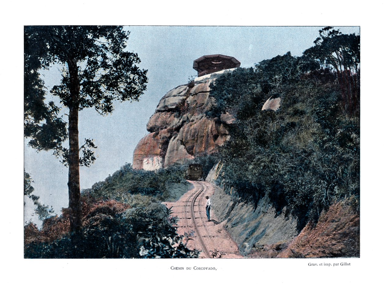 Corcovado Rack Railway, Rio de Janeiro, Brasilien, 1800-tallet af Gillot