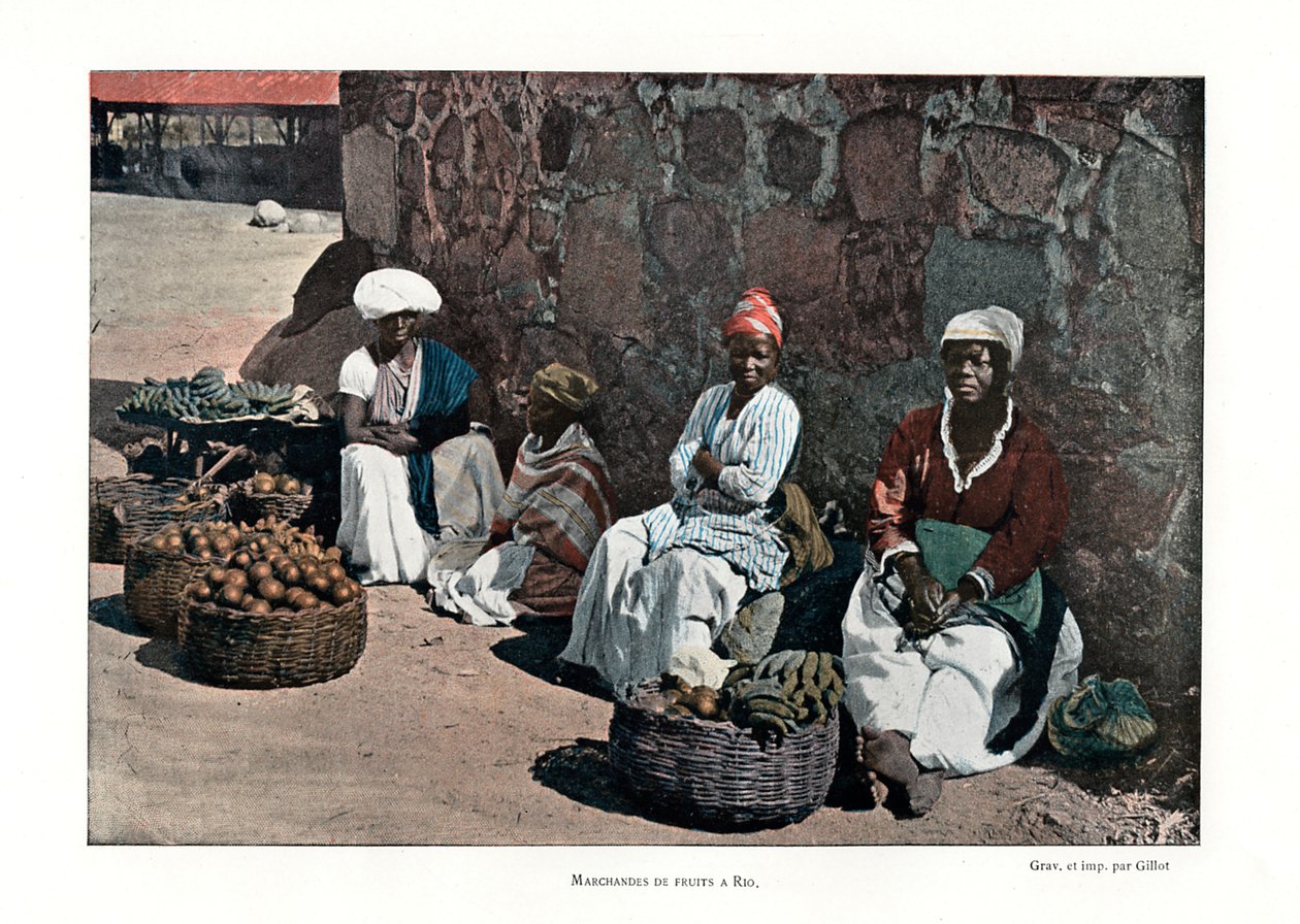 Frugtsælgere, Rio de Janeiro, Brasilien, 1800-tallet af Gillot