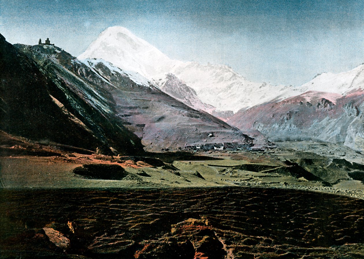 Mount Kazbek, Kaukasus, c1890 af Gillot