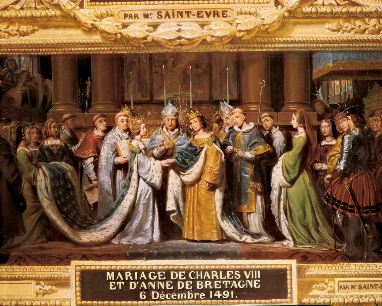 Ægteskabet mellem kong Charles VIII af Frankrig (1470-1498) med Anne af Bretagne (1477-1514) den 06/12/1491 af Gillot Saint Evre