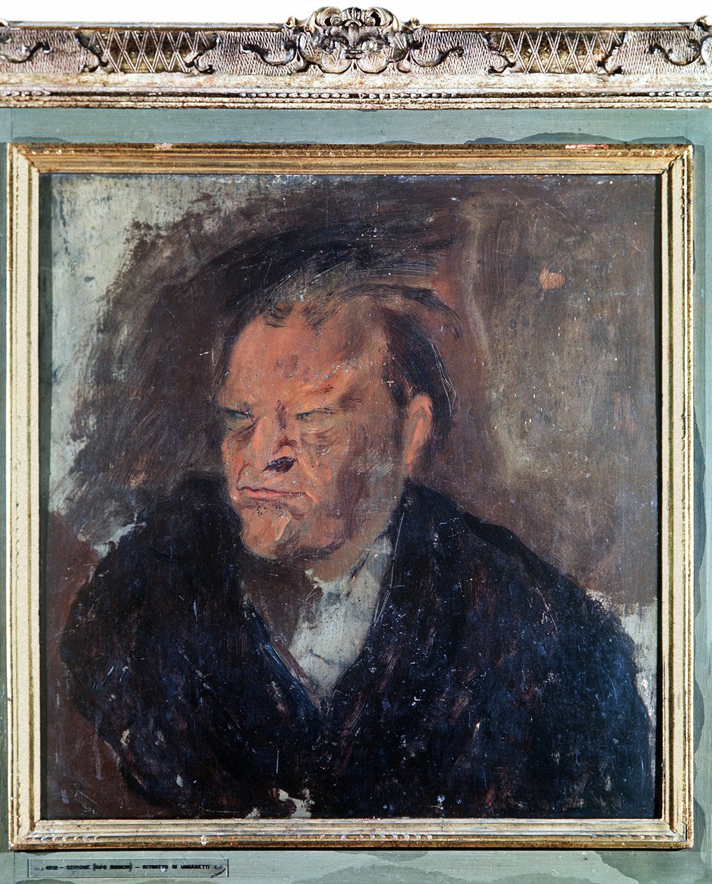 Portræt af den italienske digter Giuseppe Ungaretti (1888-1970). Maleri af Gino Bonichi kaldet Scipio (1904-1933) af Gino (1904 33) Bonichi