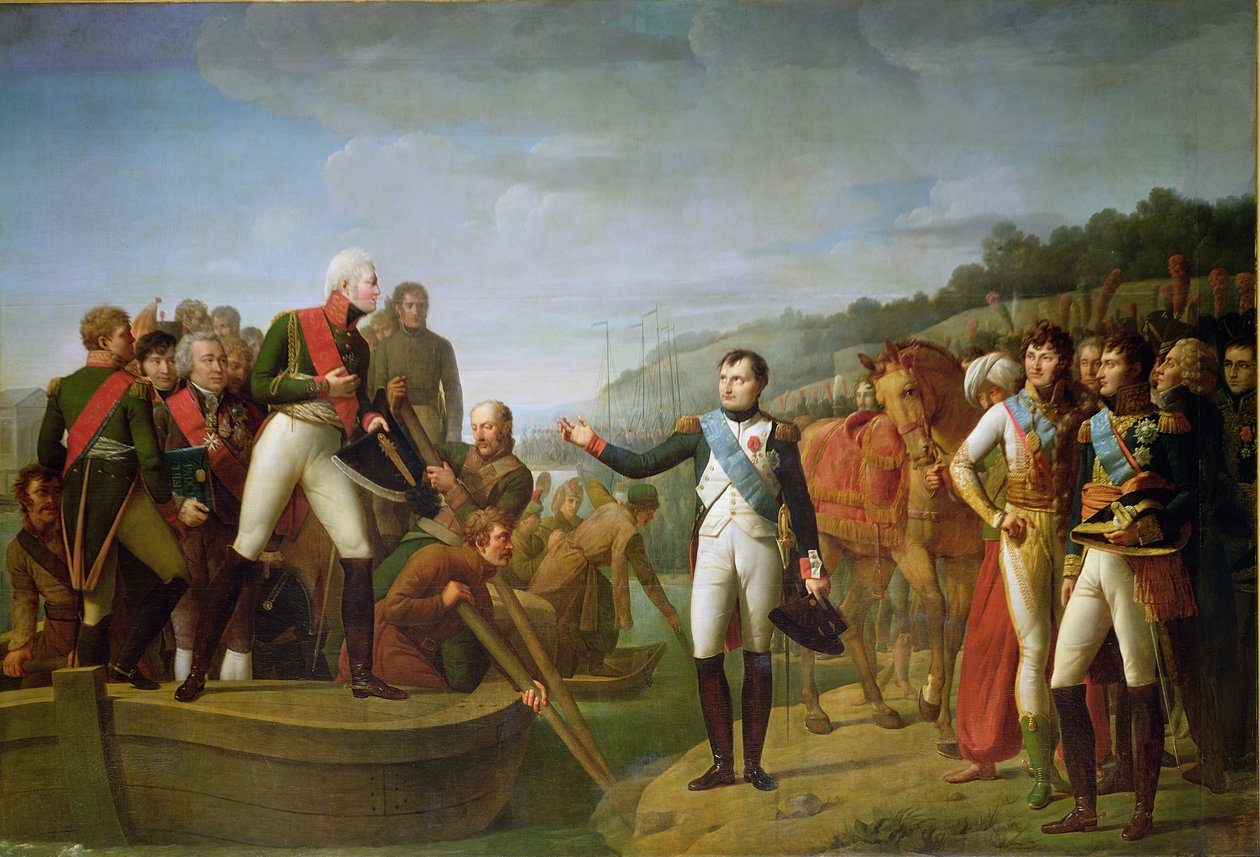 Afsked med Napoleon I (1769-1821) og Alexander I (1777-1825) efter freden i Tilsit, 9. juli 1807 af Gioacchino Giuseppe Serangeli