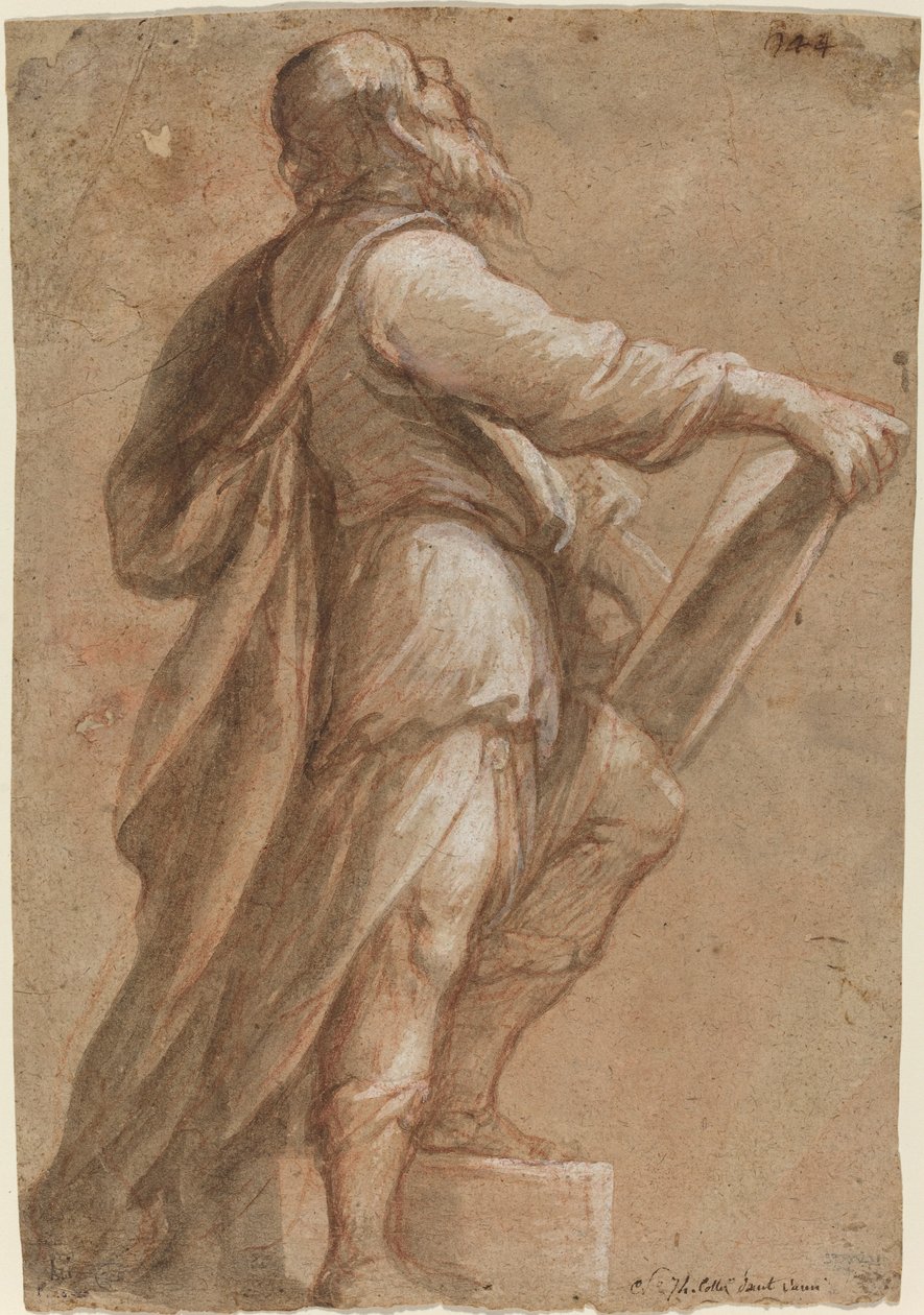 En helgen, der holder en bog af Gioacchino Assereto