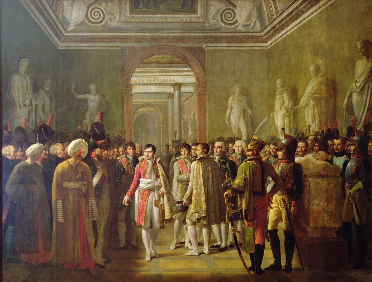Kejser Napoleon I (1769-1821) modtager medlemmer af hæren efter sin kroning 8. december af Gioacchino Giuseppe Serangeli