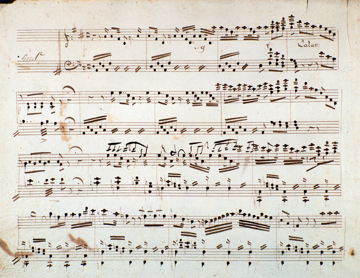 Første side med noder til den reducerede symfoni for Otellos klaver, opera af Gioacchino Rossini af Gioachino Rossini