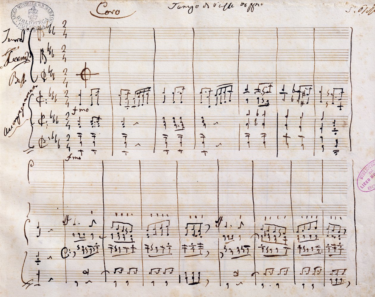Håndskrevet partitur af Gioacchino Rossini (1792-1868) af Gioachino Rossini
