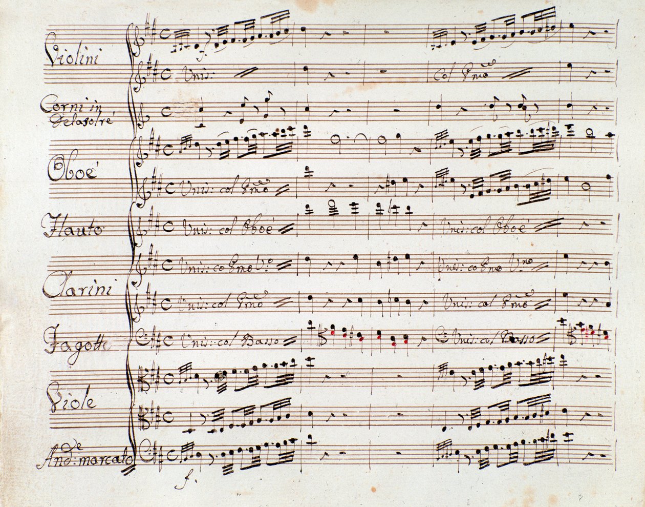 Nodeblad til den reducerede symfoni for Tancredis klaver, opera af Gioacchino Rossini af Gioachino Rossini