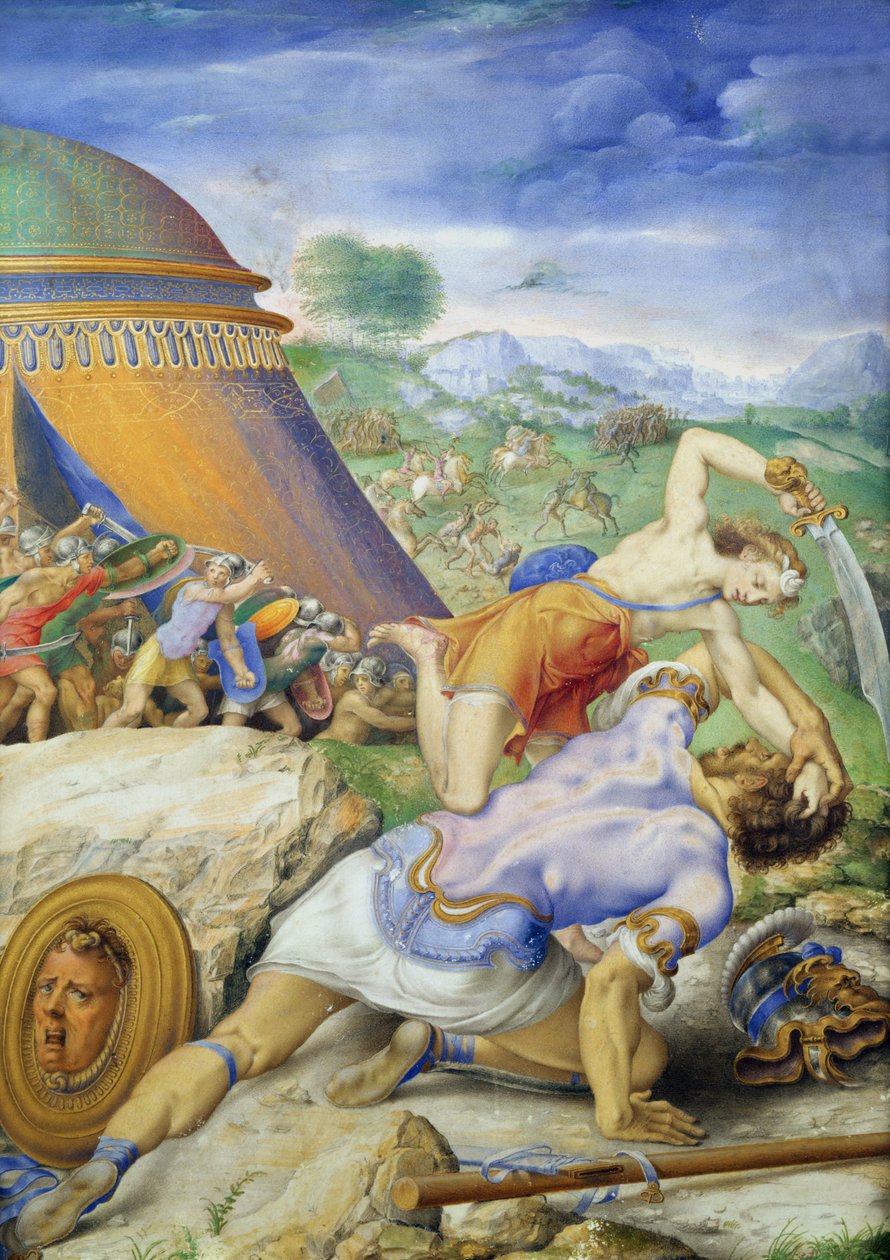 David og Goliat, ca. 1557-61 af Giorgio Giulio Clovio
