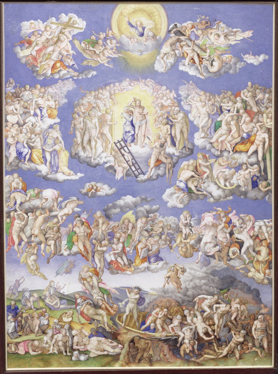 Sidste dom (efter Michelangelo), ca. 1570 (pergament) af Giorgio Giulio Clovio