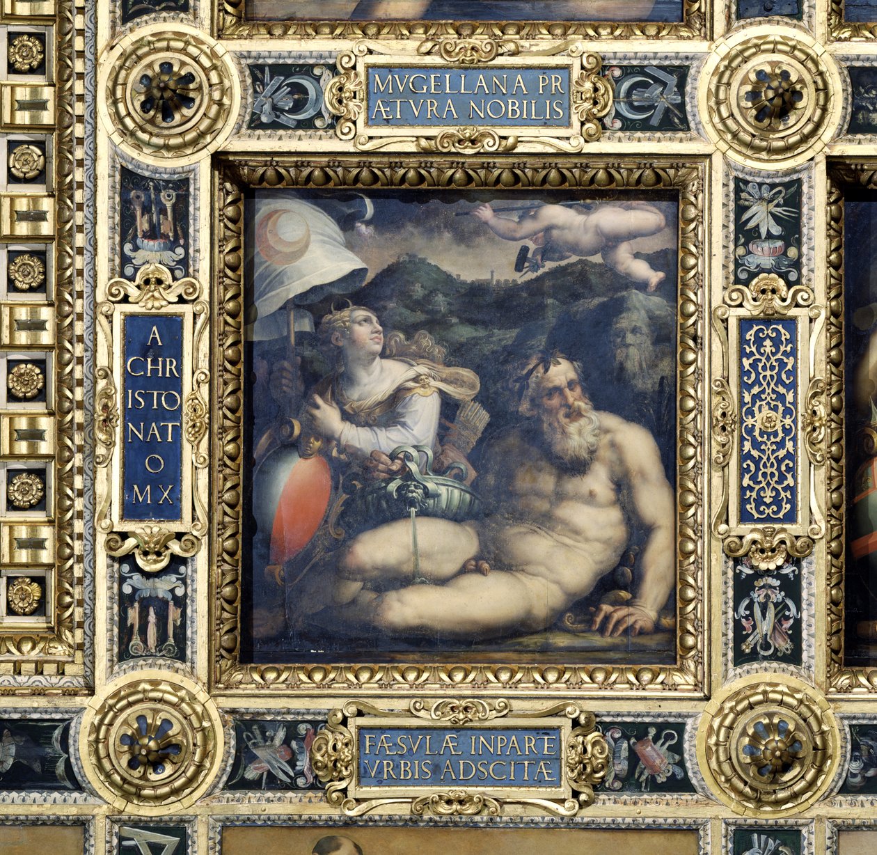 Allegori om byen Fiesole fra loftet på Salone dei Cinquecento, 1565 (panel) af Giorgio Vasari