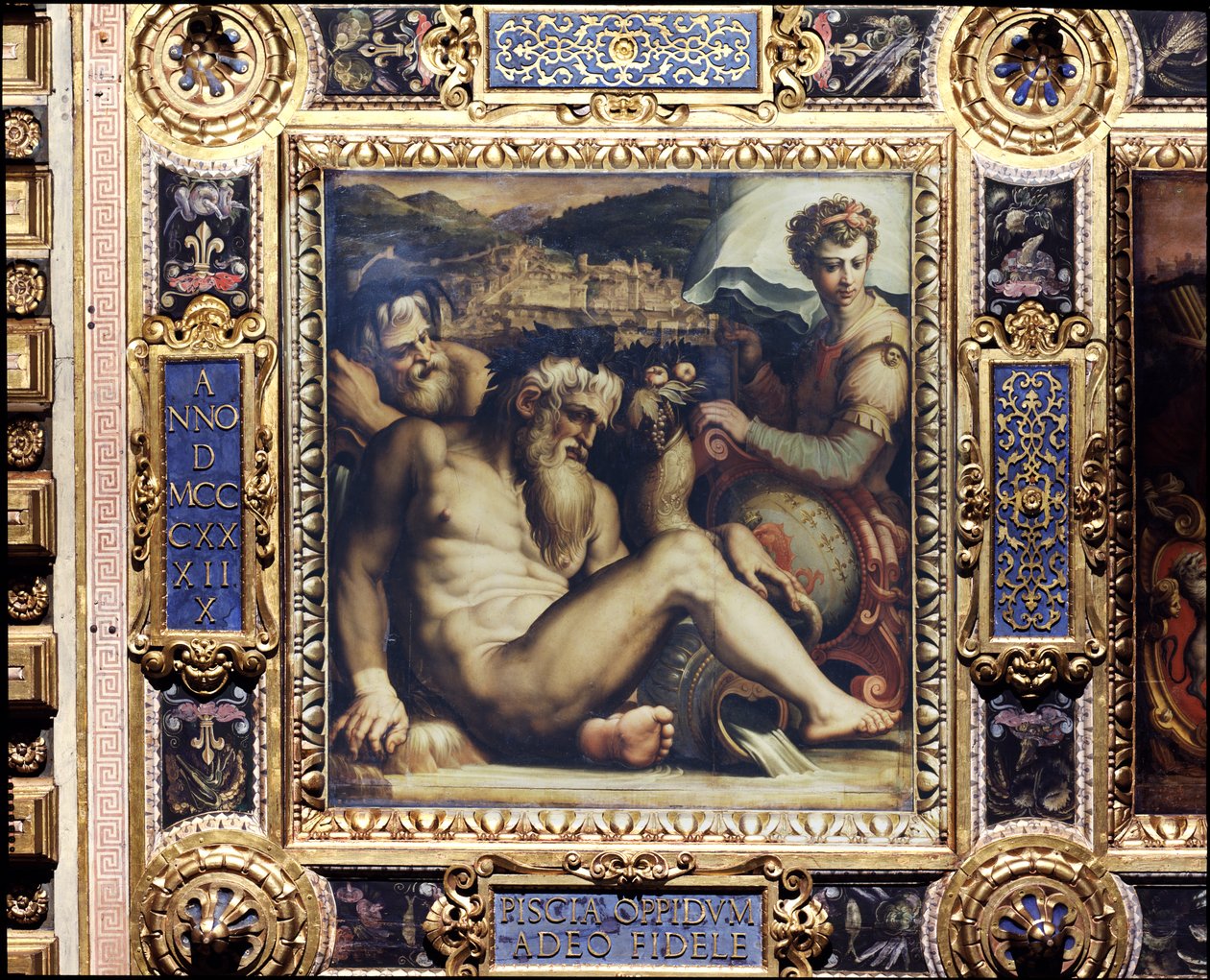 Allegori om byen Pescia fra loftet på Salone dei Cinquecento, 1565 (panel) af Giorgio Vasari