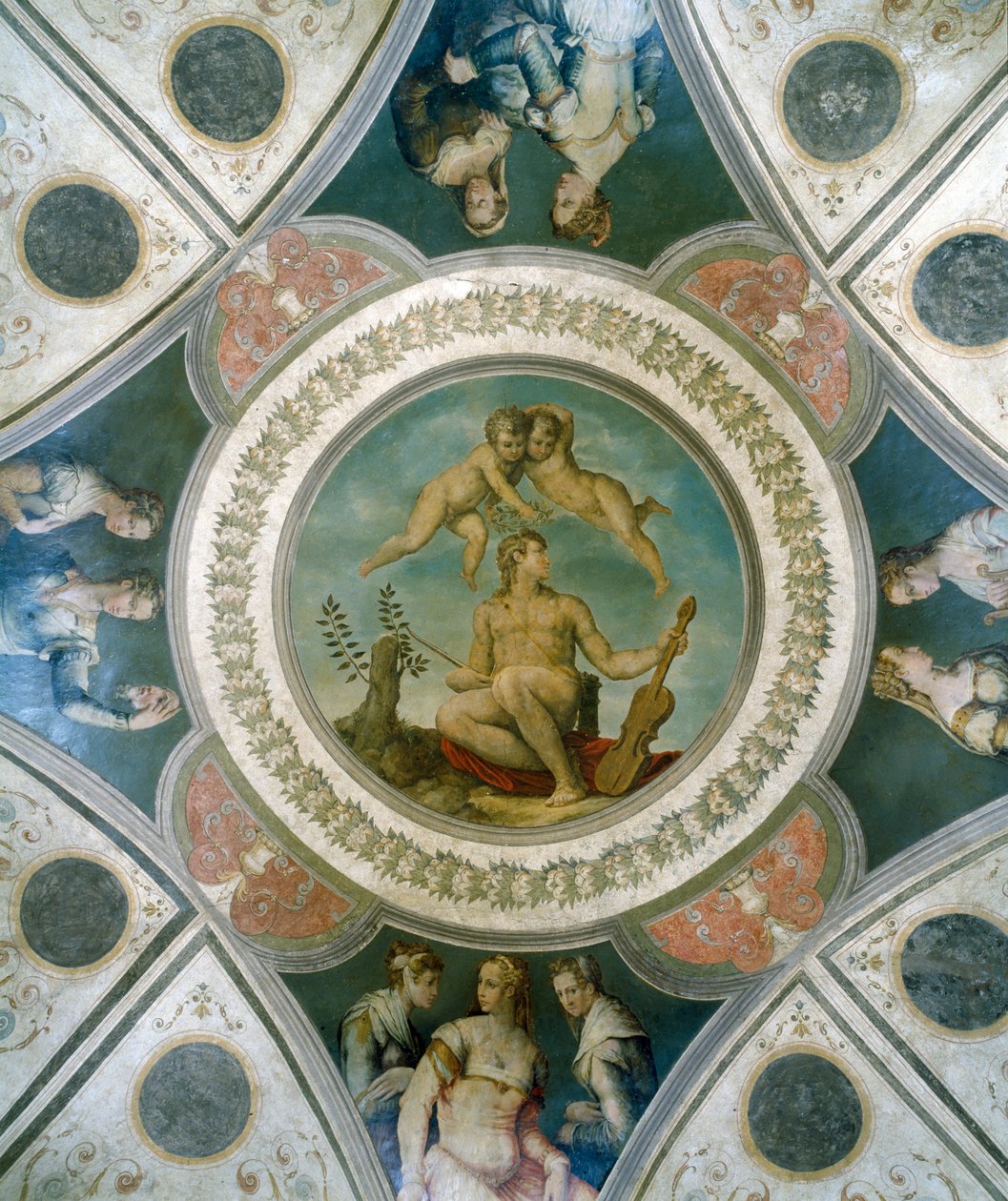 Apollon og allegorien om den gifte kærlighed, Camera di Apollo af Giorgio Vasari