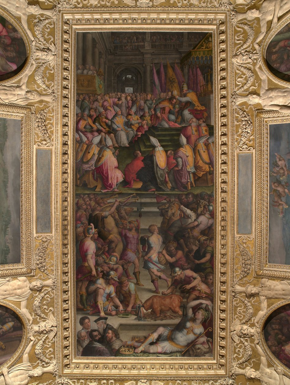 Clement VII kroner Charles V i San Petronio i Bologna af Giorgio Vasari