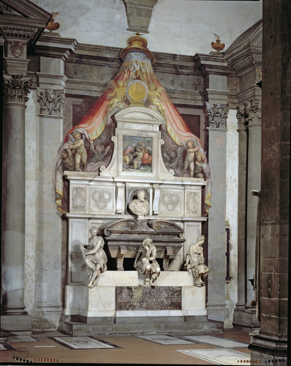 Monument til Michelangelo Buonarroti (1475-1564) (marmor) af Giorgio Vasari