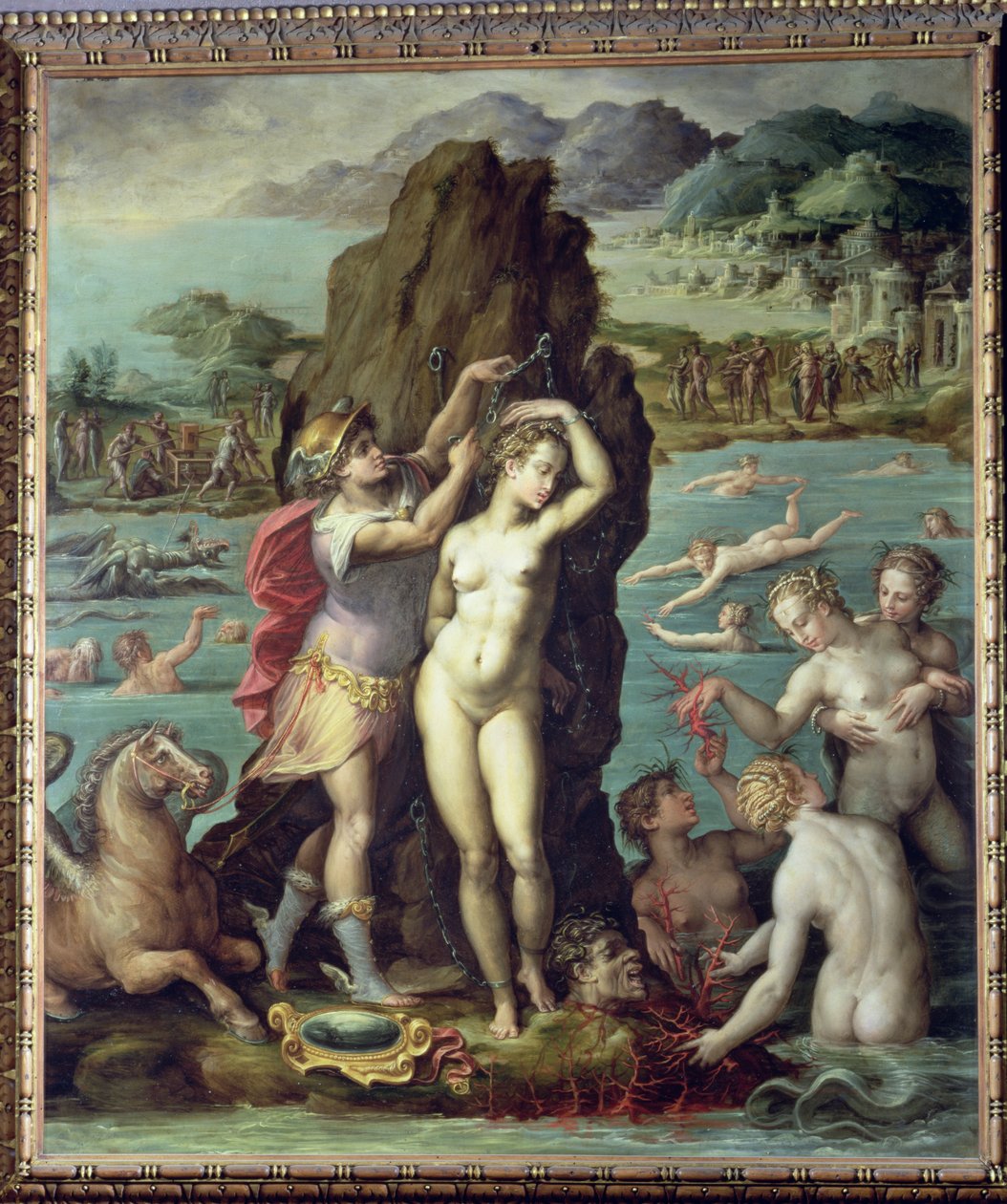 Perseus og Andromeda, 1572 (olie på skifer) af Giorgio Vasari