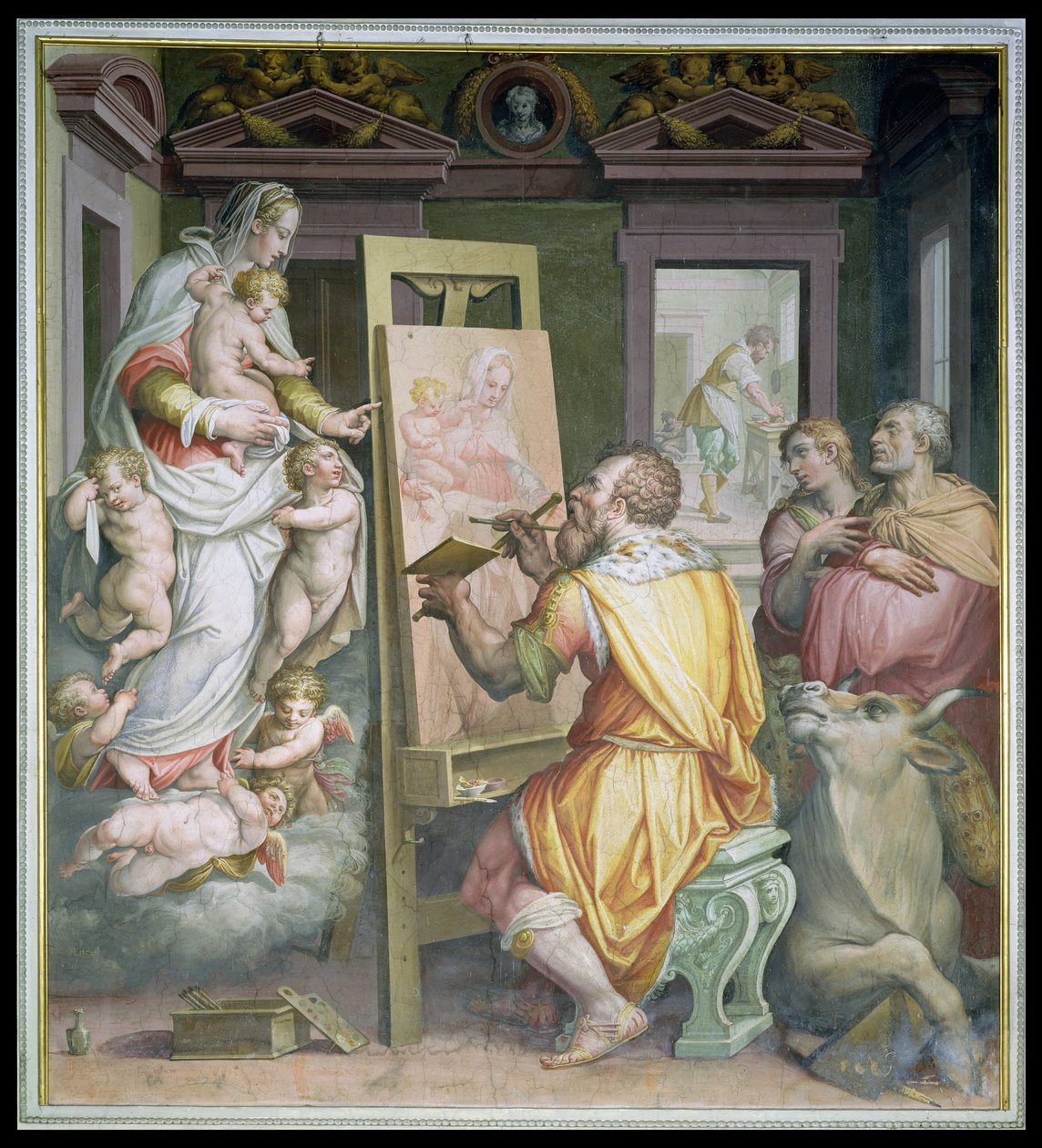 Sankt Lukas maler jomfruen af Giorgio Vasari