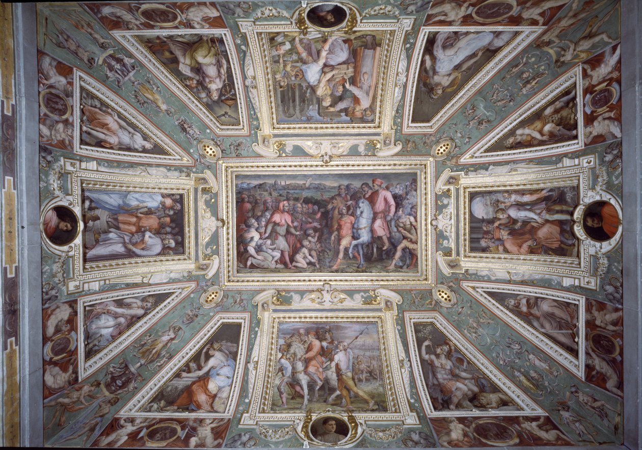Loftet i Sala di Cosimo Il Vecchio, der viser Cosimo de 