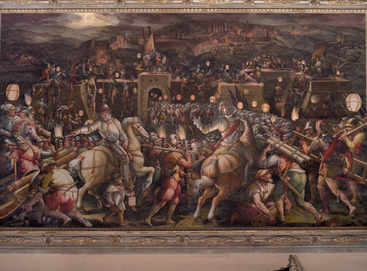 Stormen af fæstningen nær Porta Camollia i Siena af Giorgio Vasari