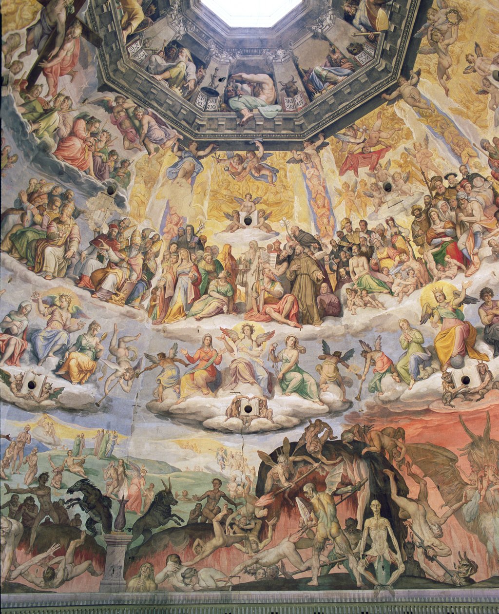 The Last Judgement, detalje fra domkirkens kuppel, 1572-79 af Giorgio Vasari