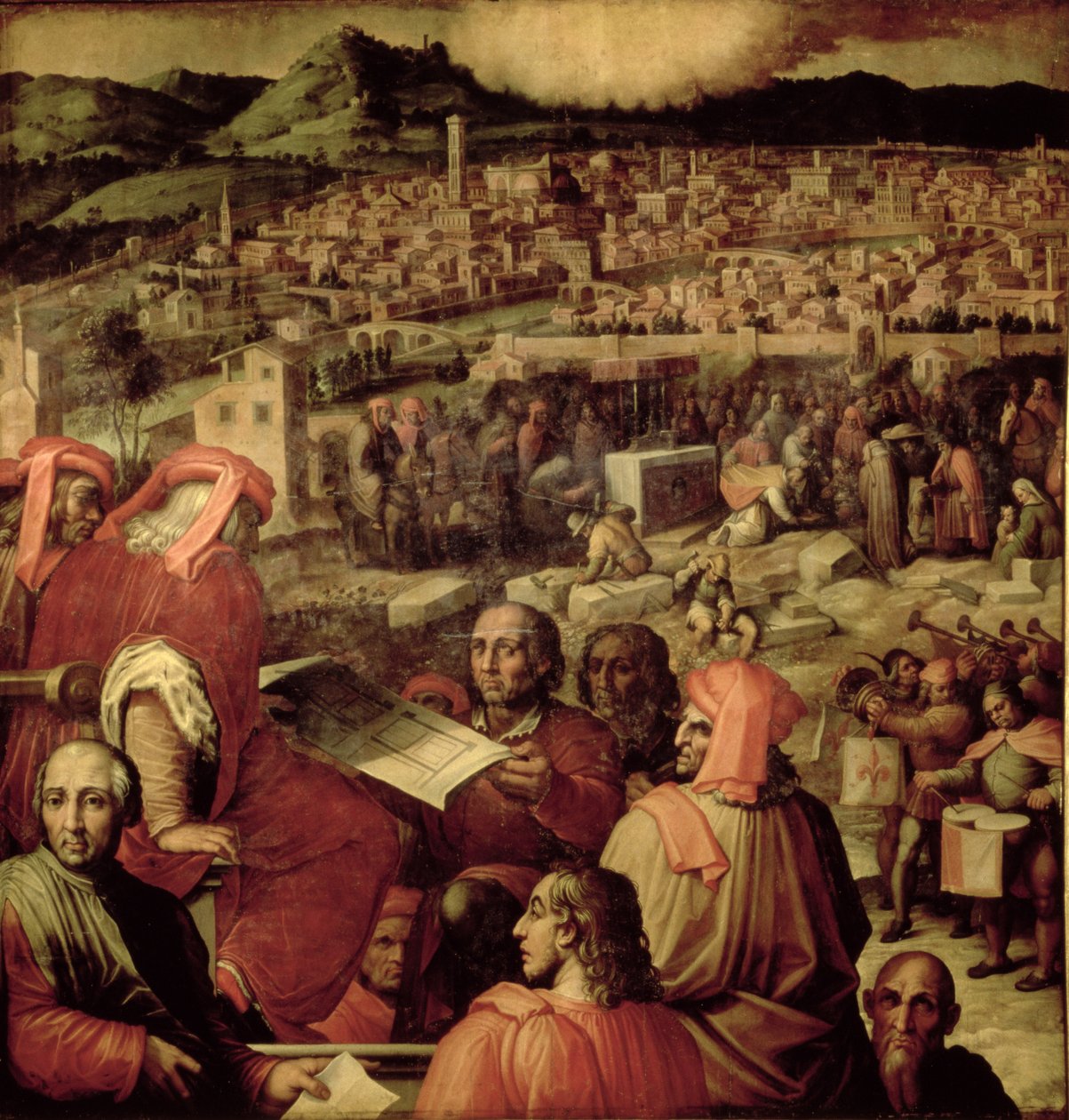 Udvidelsen af Firenze fra loftet på Salone dei Cinquecento af Giorgio (and workshop) Vasari