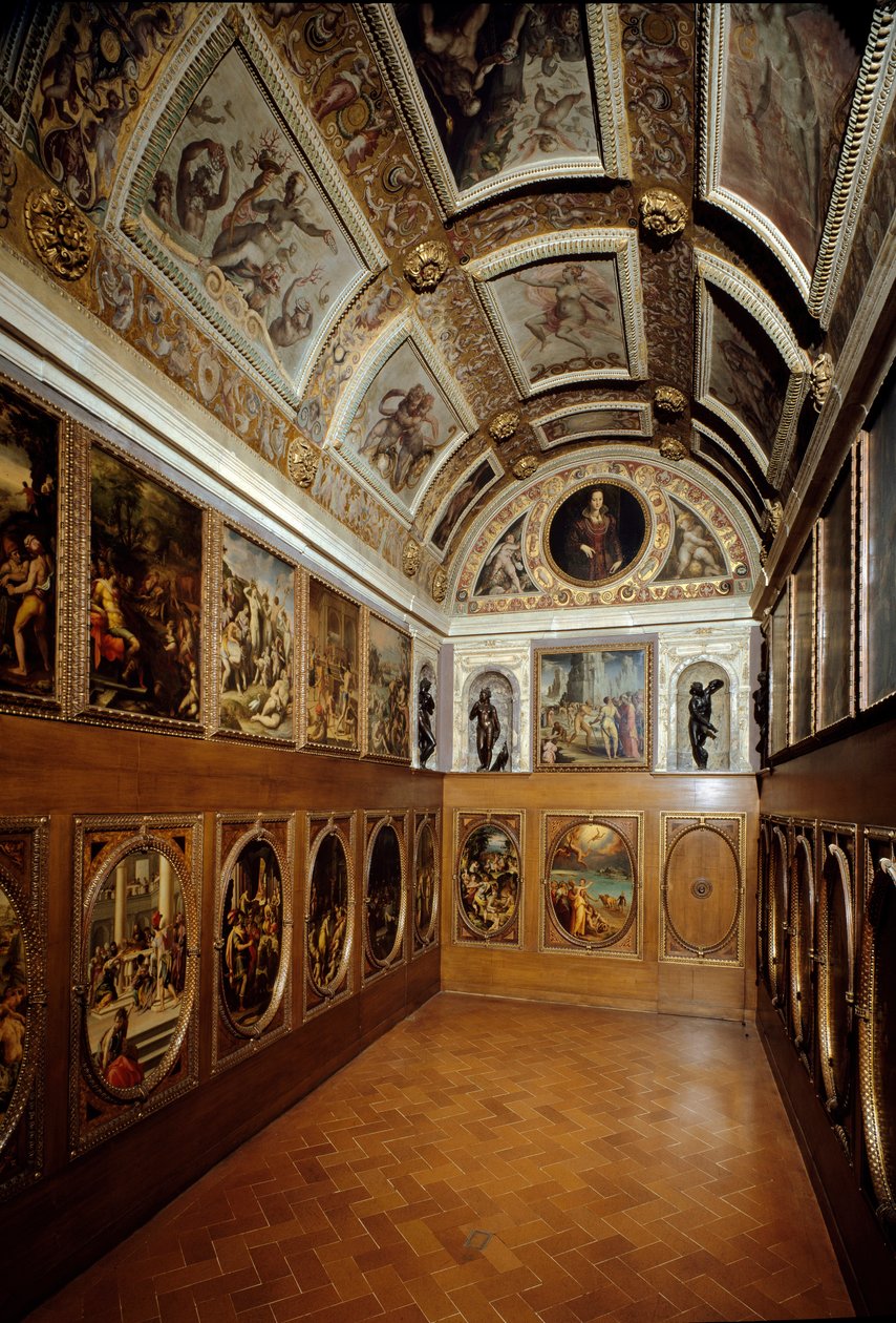 Udsigt over Studiolo of Francesco I de Medici af Giorgio (and workshop) Vasari