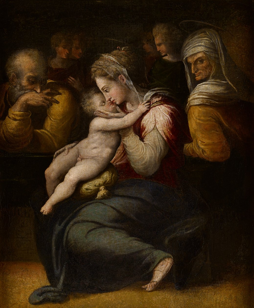 Den hellige familie, ca. 1540 (olie på lærred) af Giorgio (attr.to) Vasari