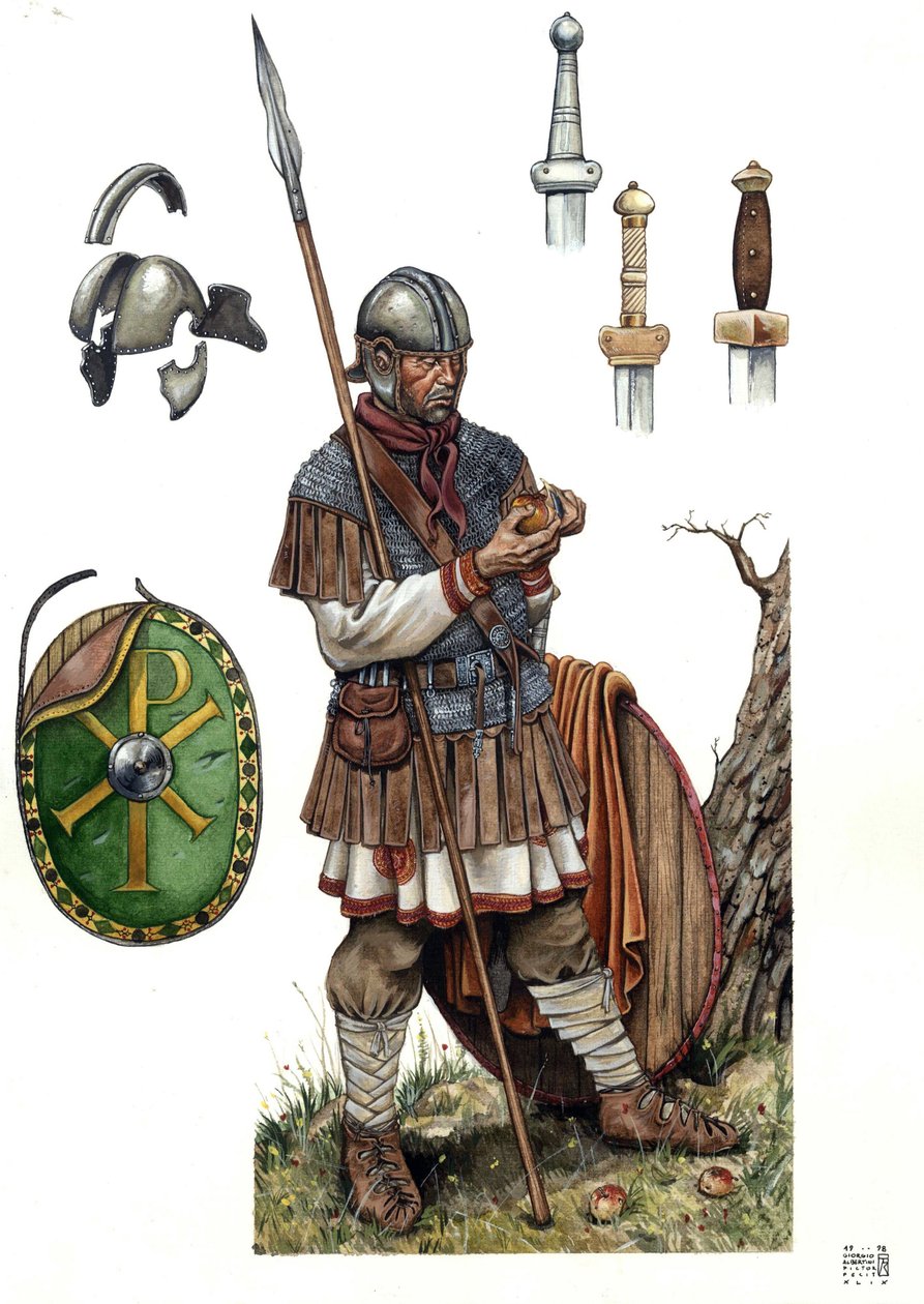 Det gamle Rom: Soldat i det romerske infanteri, 5. eller 6. århundrede. af Giorgio Albertini