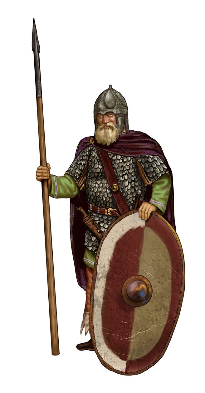 Barbarian: kriger ostrogoth (ostrogoth-soldat, germansk stammeforbund) af Giorgio Albertini