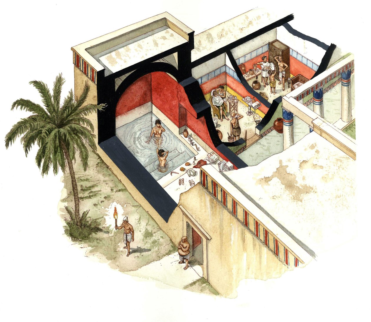 Egyptisk antikvitet: Egyptiske bade og bade i den hellenistiske periode (4.-1. århundrede f.Kr.). af Giorgio Albertini