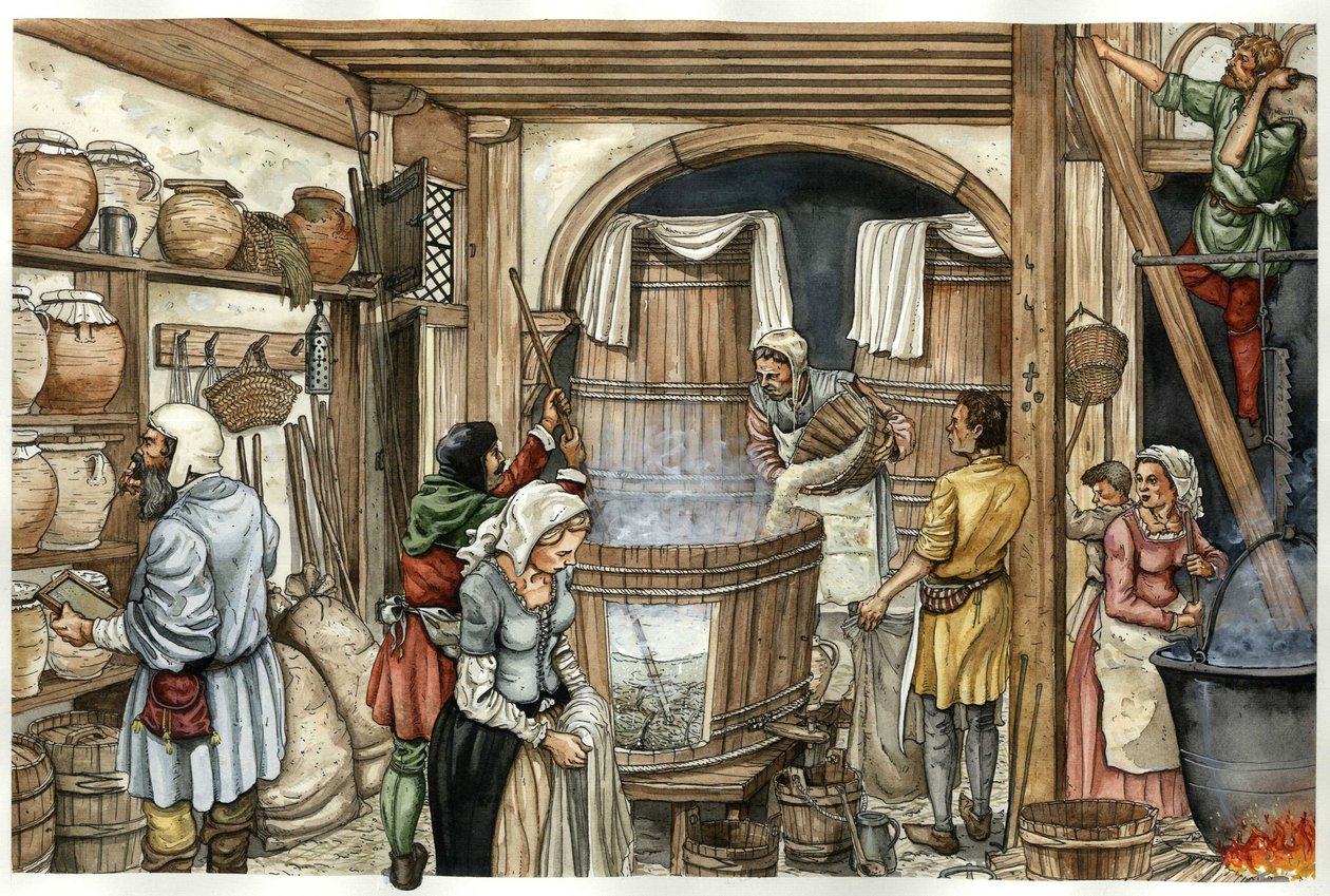 Middelalderen: Ølfabrik (bryggeri) af Giorgio Albertini