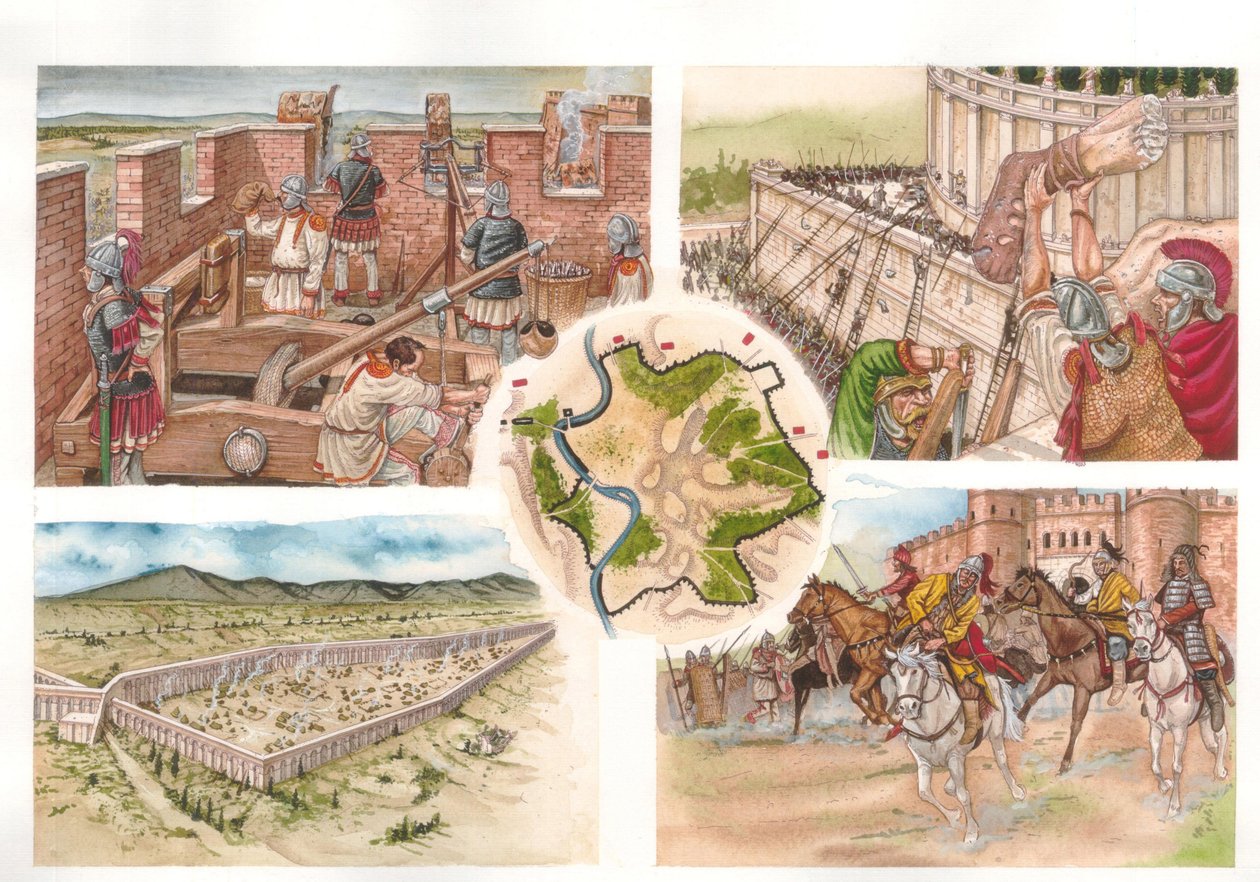 Goternes krig (535-553) mellem byzantinerne og ostrogoterne: belejringen af Rom i 537, der blev forsvaret af Belisaires hær. af Giorgio Albertini