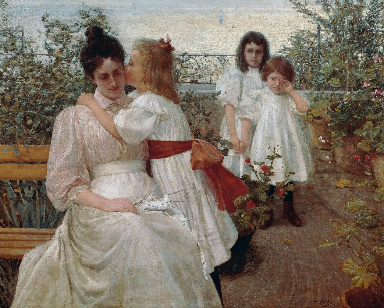 Små sjæle, maleri af Giorgio Belloni (1861-1944), olie på lærred af Giorgio Belloni