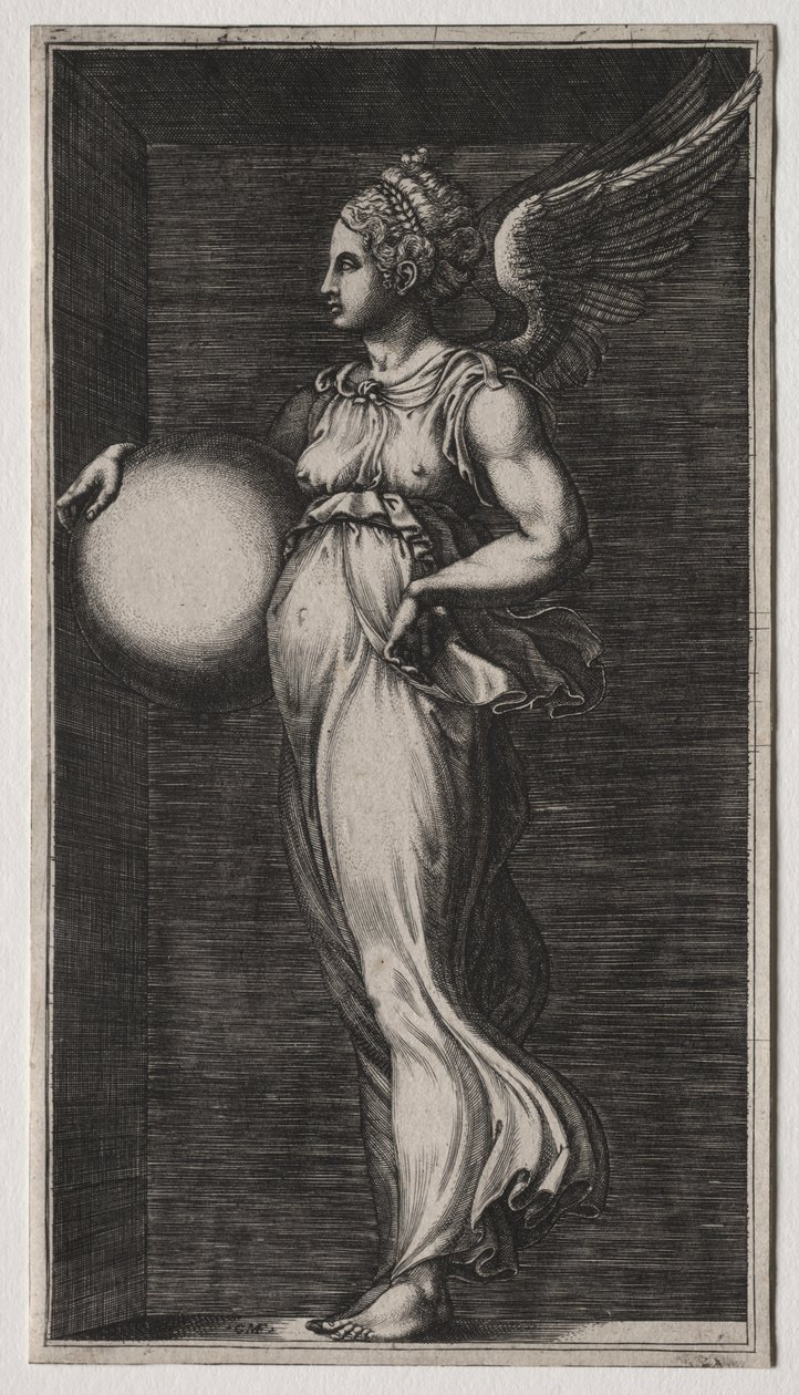 Allegorisk figur, der holder en kugle af Giorgio Ghisi