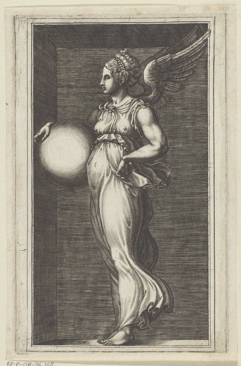 Allegorisk figur med en kugle af Giorgio Ghisi