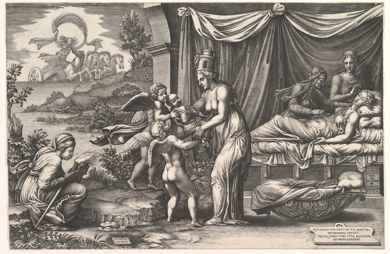 Allegori af fødsel, 1558. af Giorgio Ghisi