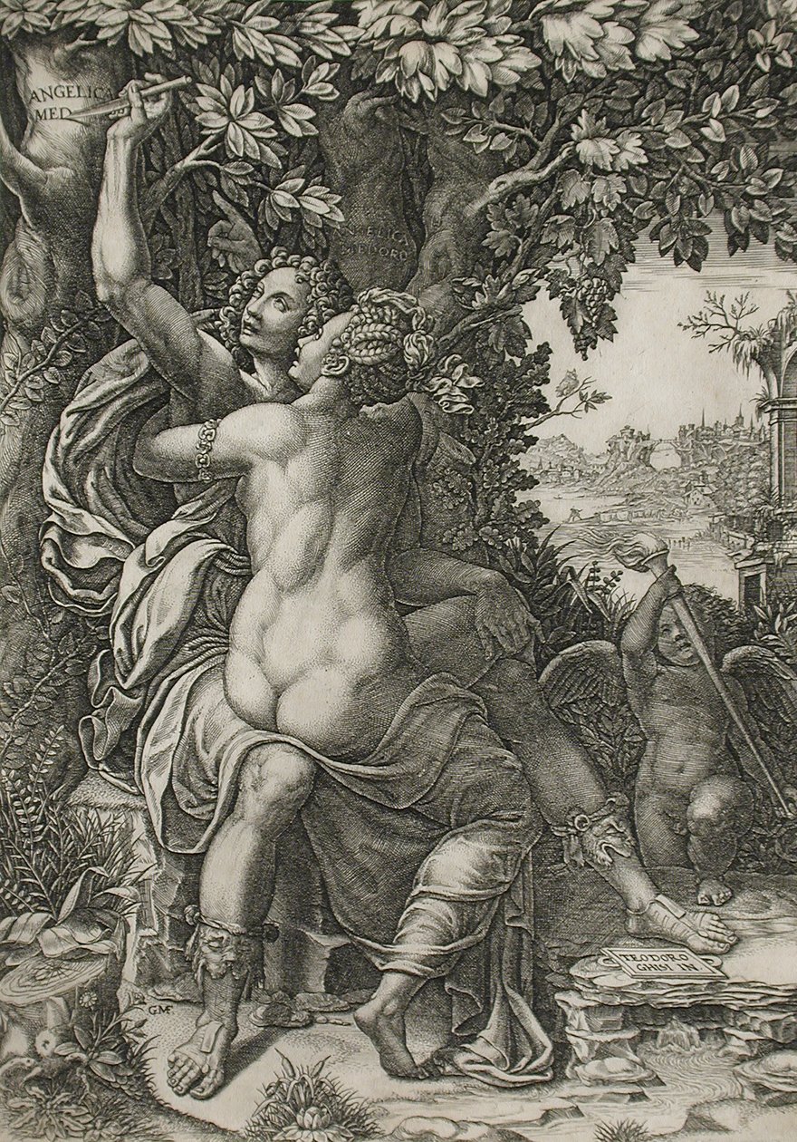 Angelica og Medor af Giorgio Ghisi