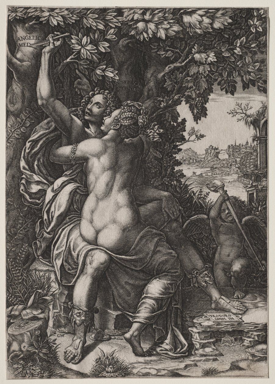 Angelica og Medoro af Giorgio Ghisi