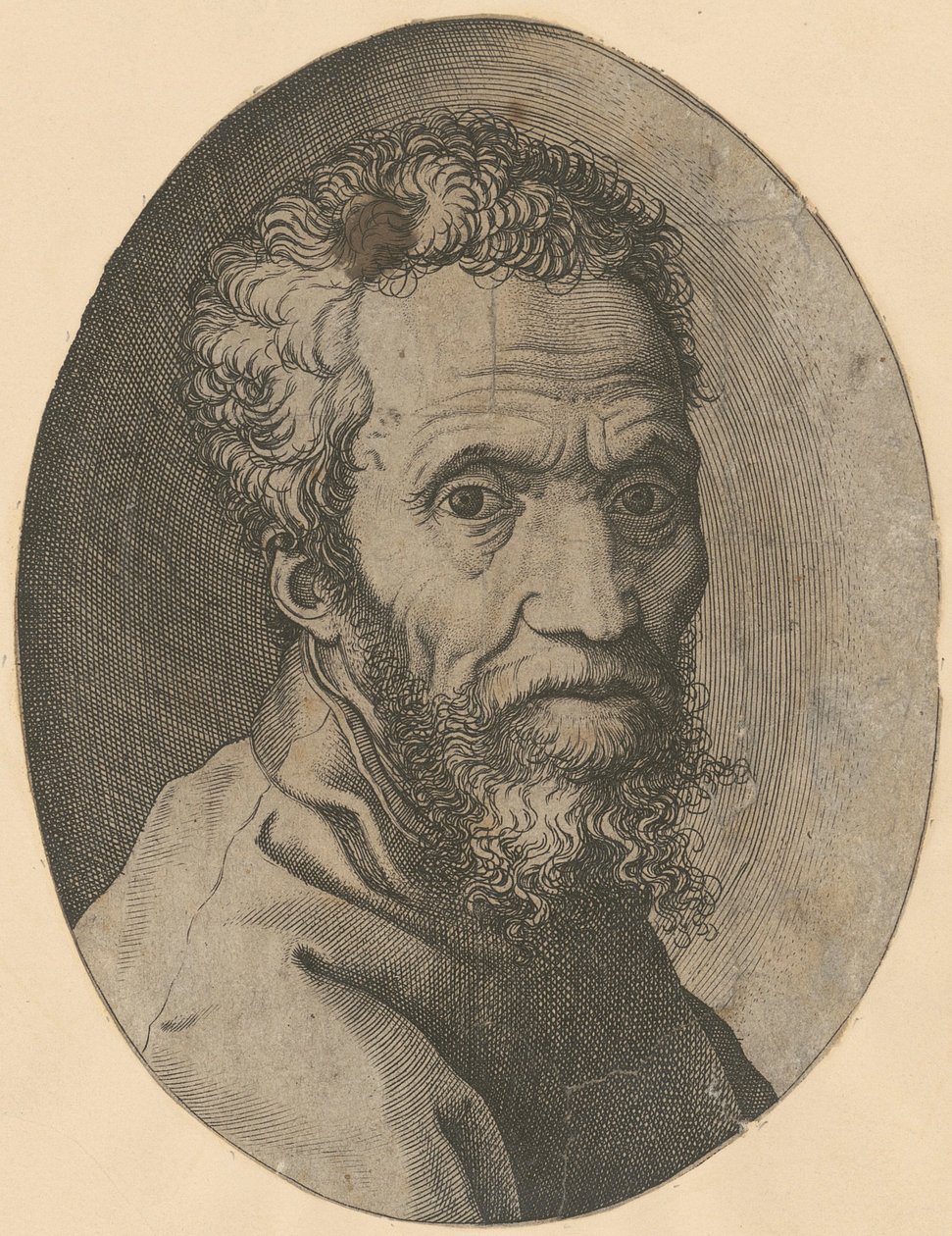 Portræt af Michelangelo af Giorgio Ghisi