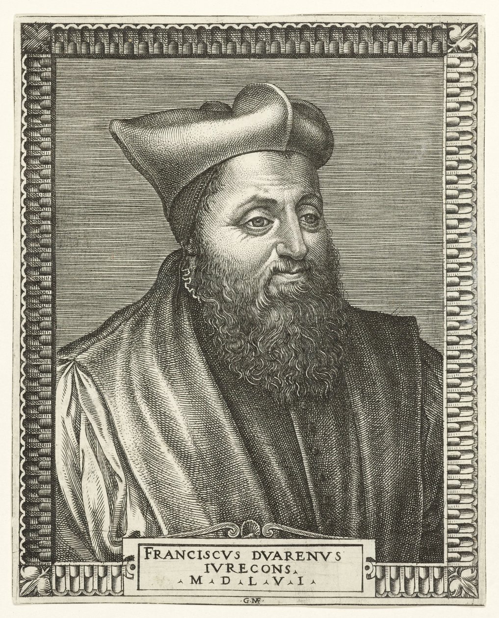 Portræt af François Duaren, professor i jura ved universitetet i Bourges af Giorgio Ghisi