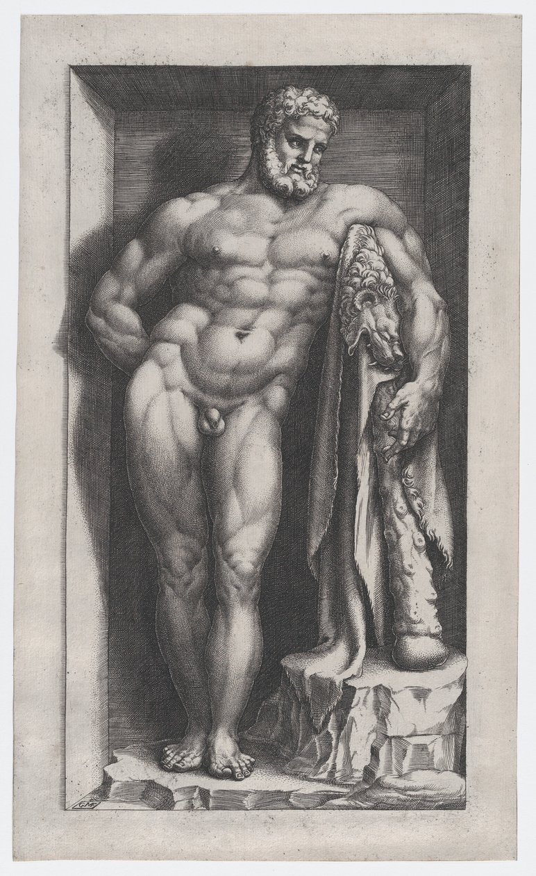 Mirror of Roman Magnificence: The Farnese Hercules, 16. århundrede., 16. århundrede. af Giorgio Ghisi